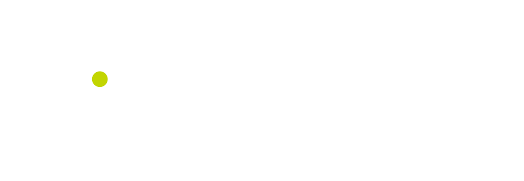 Chorus Horizontal White Logo with a green dot