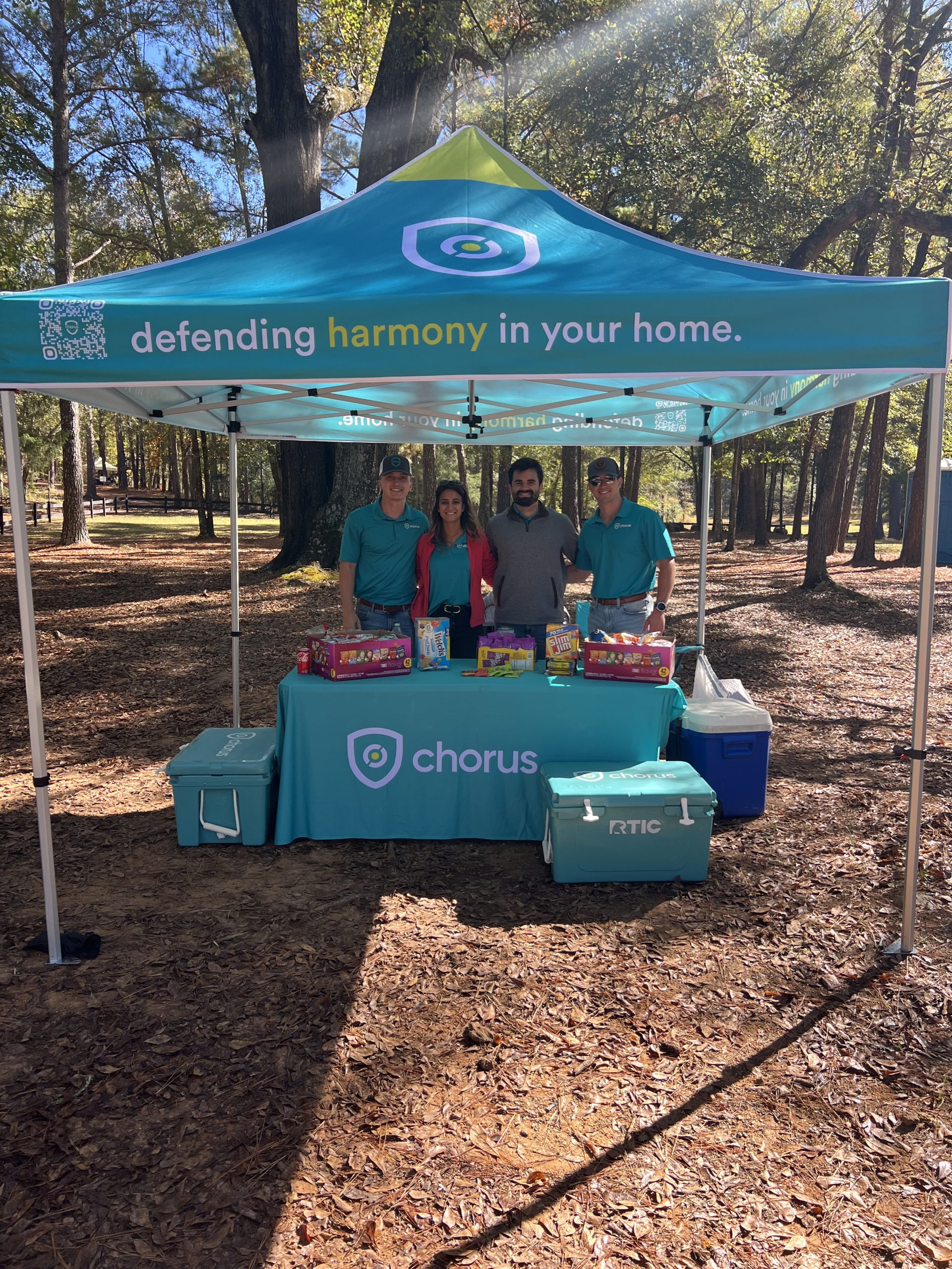 Chorus employees at an event